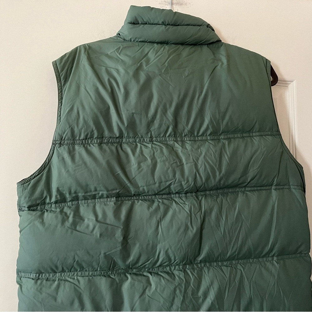 Men’s Lands' End Olive Quilted Jacket Feather Down Vest Size Medium - Picture 3 of 15